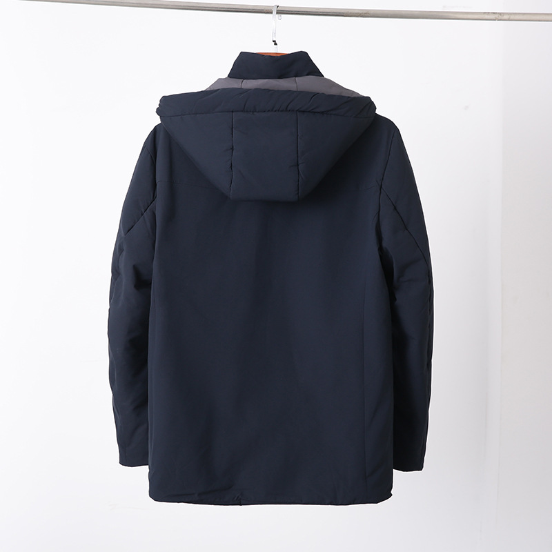 Blanco ganso abajo chaqueta de los hombres a prueba de viento cálido cuello desmontable 90 terciopelo tres-prueba tela abrigo de invierno Y8865