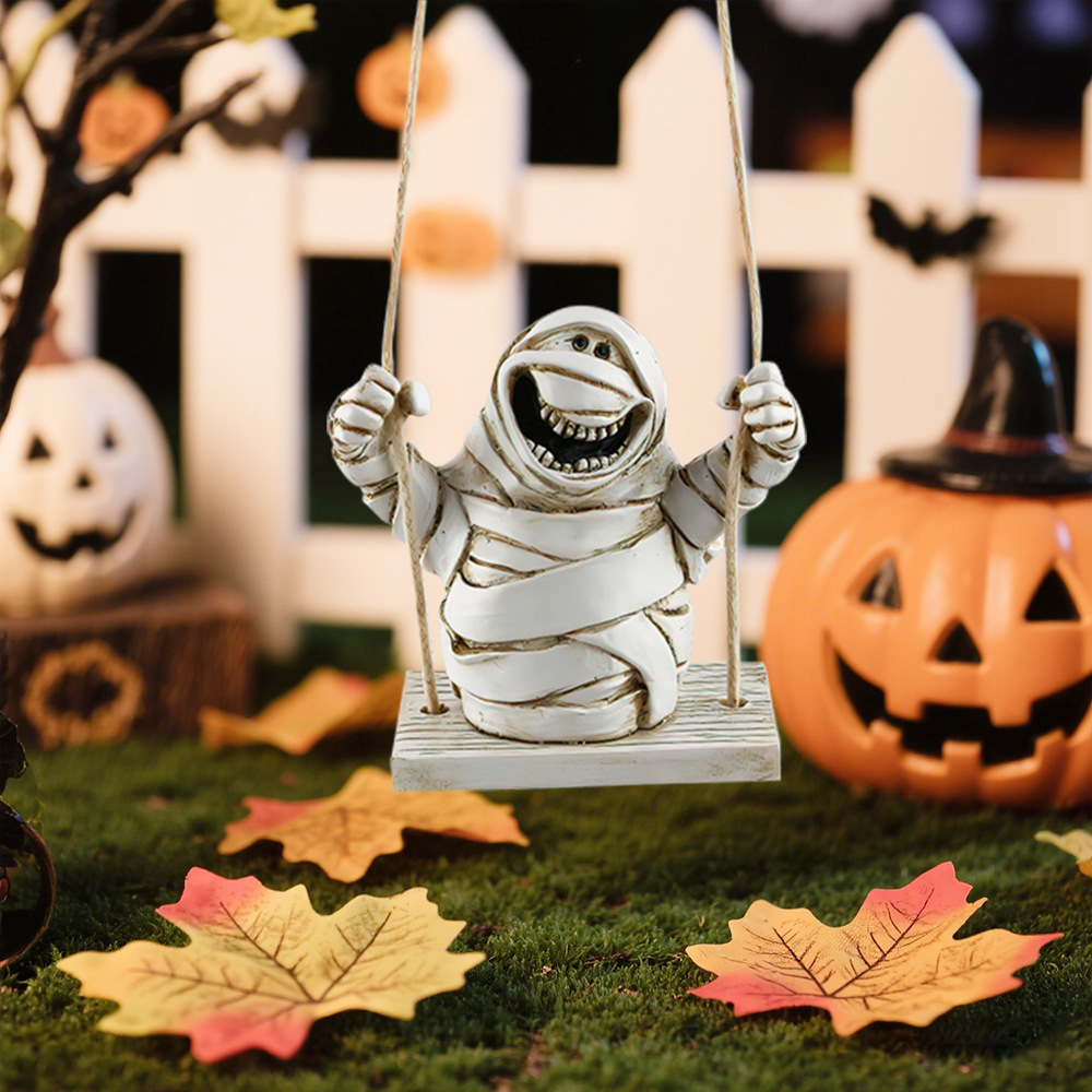  Specializes in Resin Mummy Swing Pendant Outdoor Courtyard Tree Hanging Decoration Halloween Small Gifts