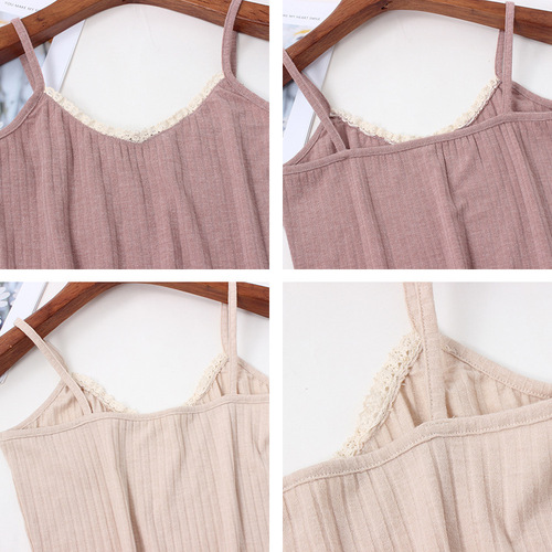 Maple's Edge Spring and Summer New Late Night Style Versatile, Soft and Comfortable V-neck Short Hollow Camisole