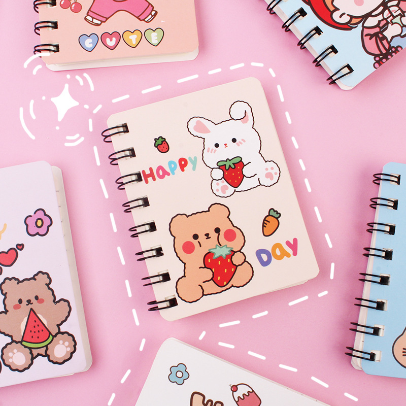 Cute Study Stationery Cartoon Mini Coil Notebook Notepad display picture 1