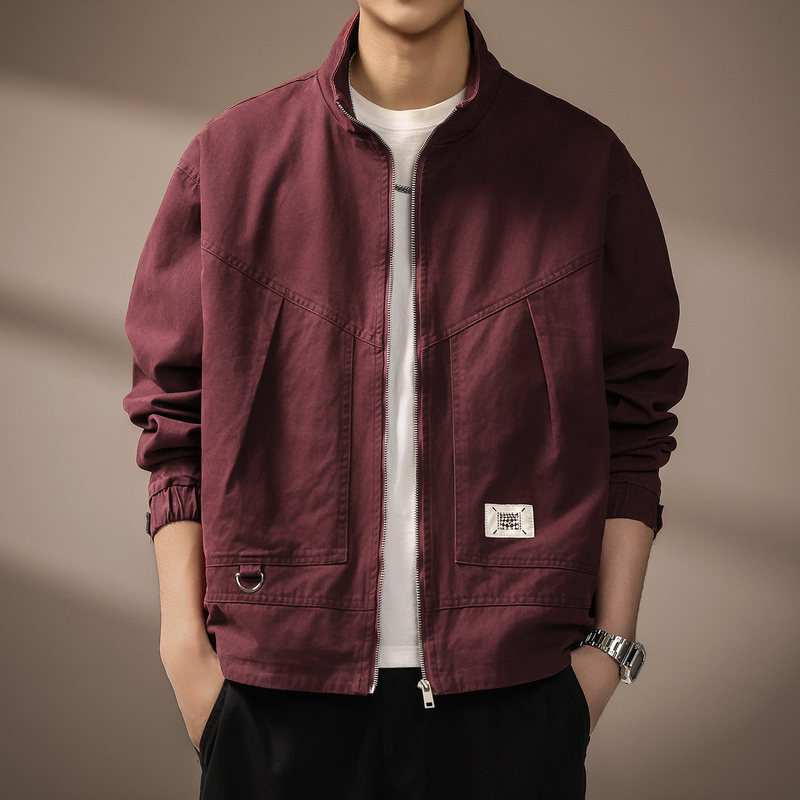 High-End American-Style Stand-Collar Harrington Jacket for Men, 2026 Spring and Autumn New Style, Loose Retro Casual Workwear Coat High-End American-Style Stand-Collar Harrington Jacket for Men, 2026 Spring and Autumn New Style, Loose Retro Casual Workwear Coat