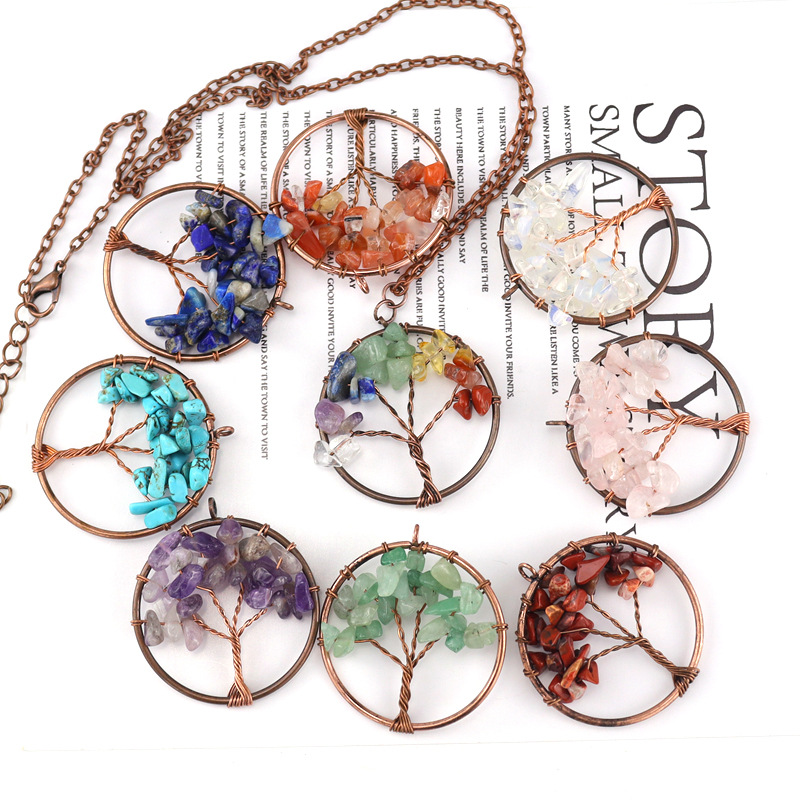 Daily Occasion Retro Tree Agate Plating Pendant Necklace 1 Piece