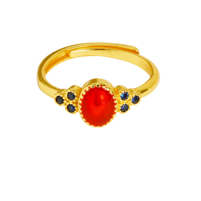 Anillo de palácio chino de estilo retrógrado de Vietnam Sha Jin, lujo ligero y alto grado de suministro de joyería.