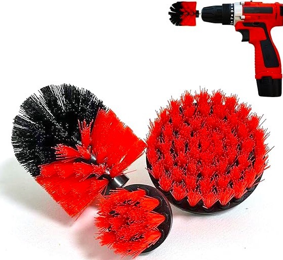 Cepillo de limpieza eléctrica transfronteriza taladro eléctrico 3 piezas conjunto de cepillo multifuncional cocina baño cepillo de suelo de azulejos para automóviles