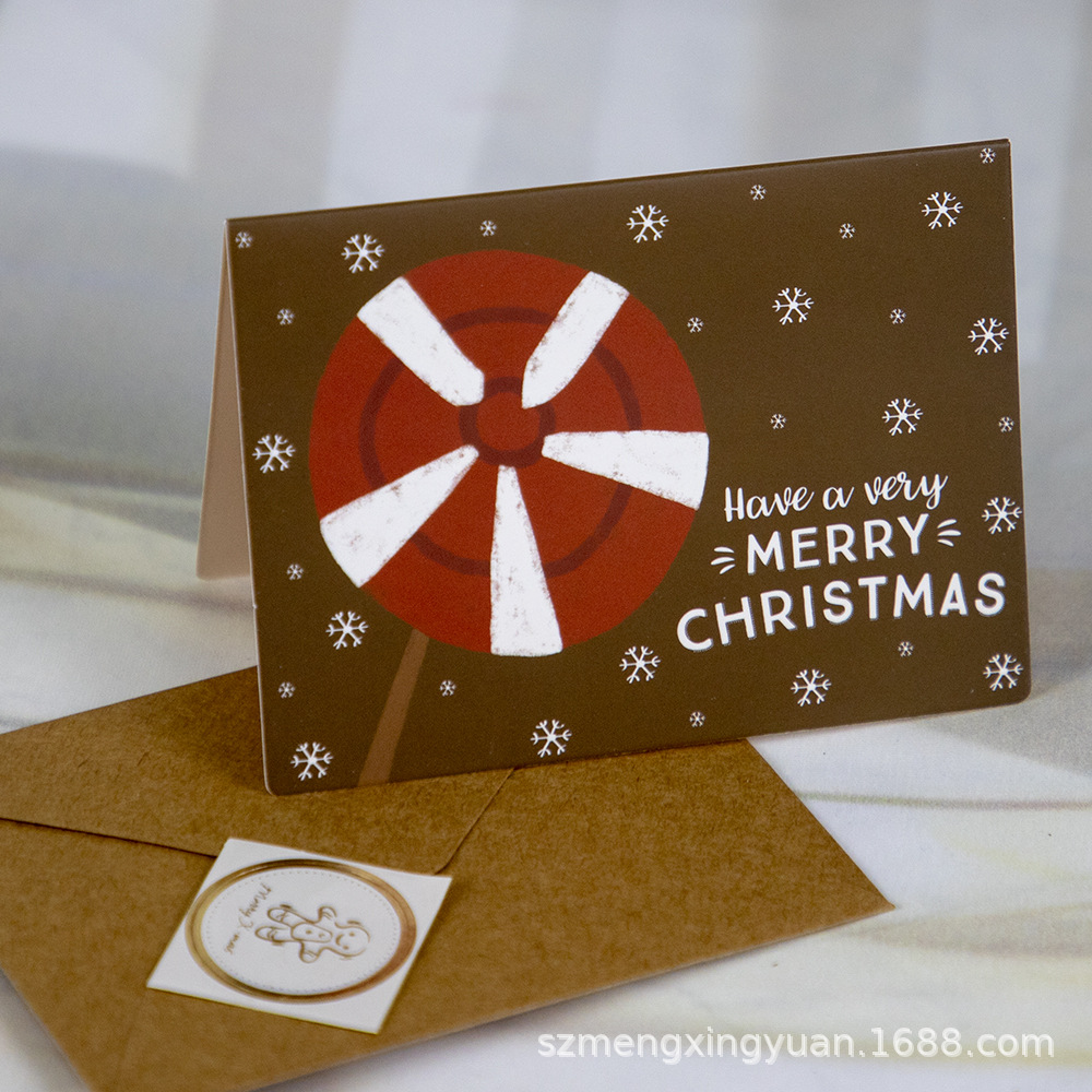 Tarjetas de Navidad escritas a mano Tarjetas de felicitación con sobres Regalos creativos Tarjetas de negocios de dibujos animados retro