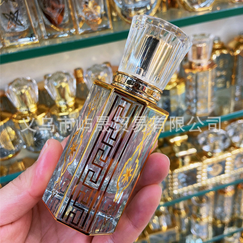 50ML香水分装瓶喷雾瓶散装香水空瓶烫金电镀雕花工艺现货厂家直销