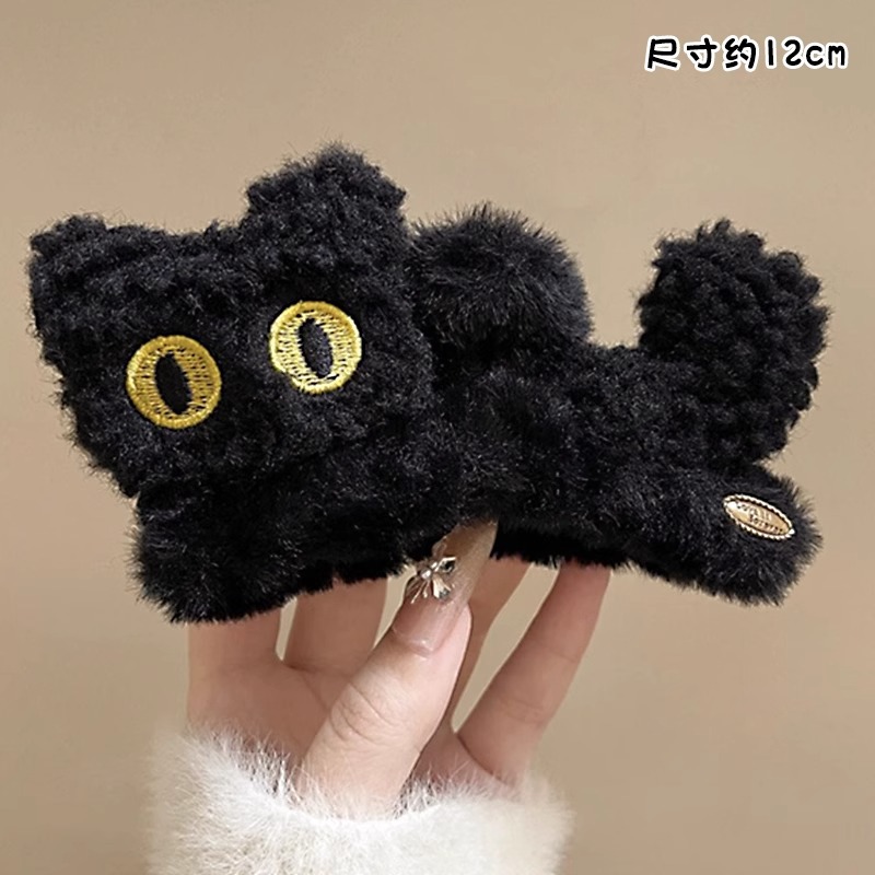 Otoño e invierno lindo lindo peluche estereoscópico lindo gato agarre clip nuevo clip de cabello de gatito coreano en la parte posterior de la cabeza clip de tiburón