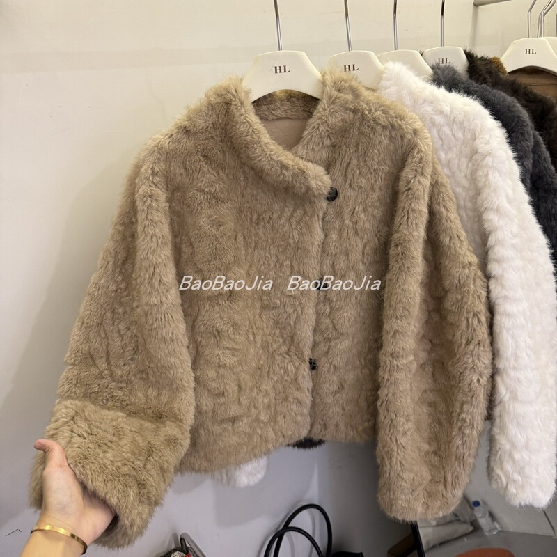 Paper Man Loose V Neck Teddy Velvet Sheep Shearling Eco-Friendly Fur Fur Integrated Lamb Fur Jacket Women's Autumn and Winter