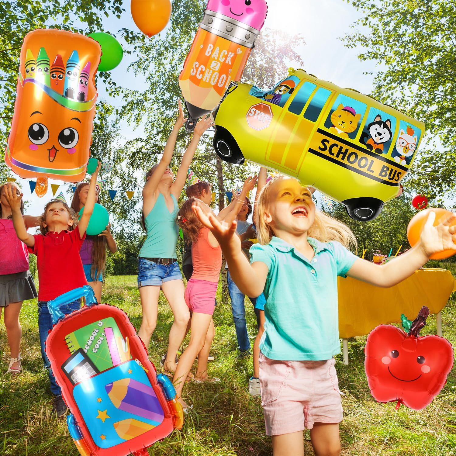 50 PCS/Package Quantity Party, Festival Occasion Back To School Cute Classic Style Letter Pencil Aluminum Film Party Festival Balloons