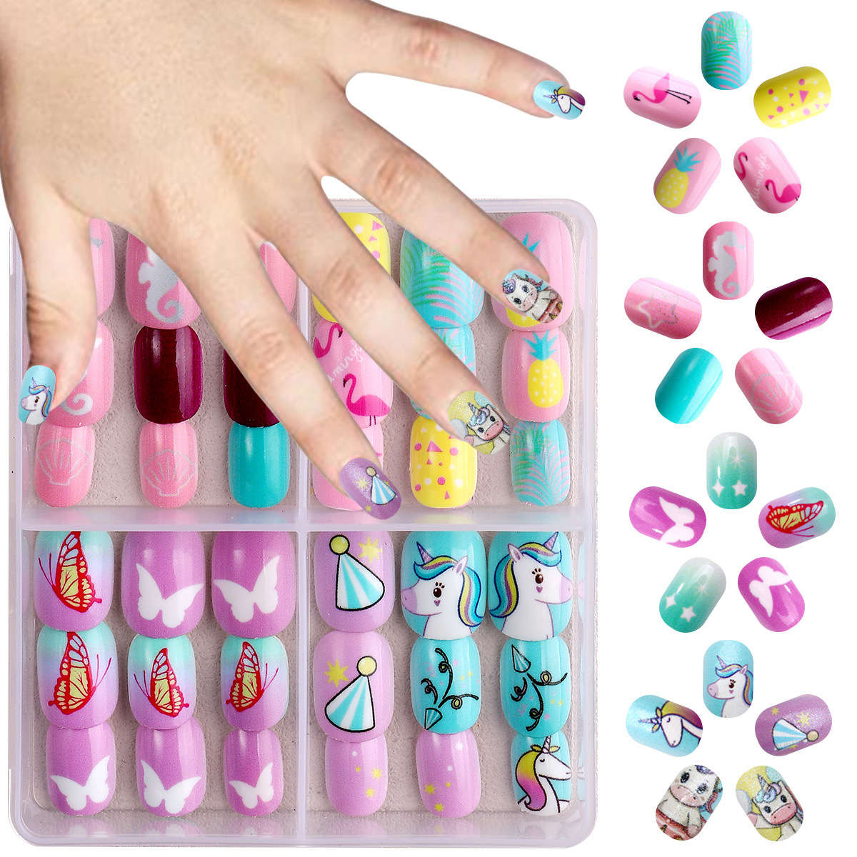Set de manicura para niñas ZHJP-453 (incluye 3 pegamentos de gelatina gratis + pequeñas limas de pulir)