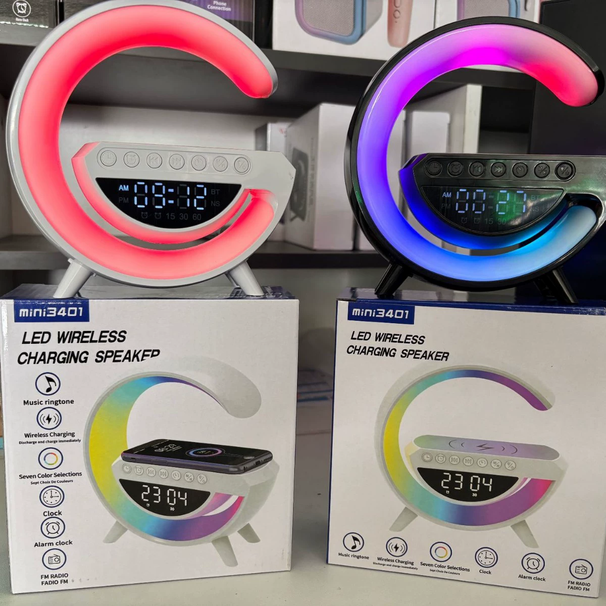 3401 Беспроводной синий мини-версия аудио зарядка атмосфера будильника ночной свет подарок на день рождения умный звук высокого качества