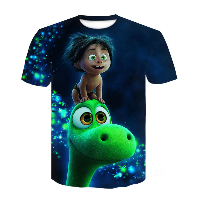 Summer European anD American New Movie Jurassic Park Dinosaur 3D DigiTal PrinTing RounD Neck Casual Men's ShorT-sleeveD T-shirT