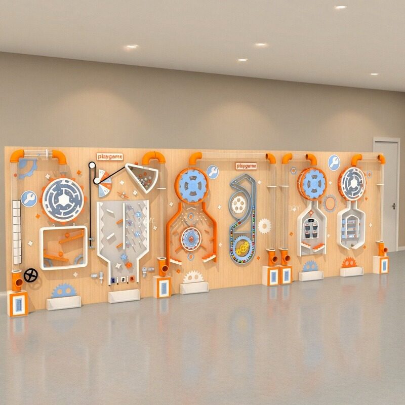 幼儿园益智科技墙面玩具主题长廊文化墙机械测量与宇宙科学游戏墙