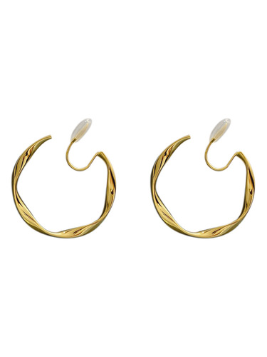 High-end mosquito-repellent coiled ear clips, large hoop earrings without piercings, round earrings, face-showing small ear hoops, temperament for women, summer style
