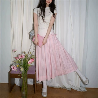 X境粉色半身裙女2026新款夏季显瘦半裙艺术生明媚穿搭中长裙子女