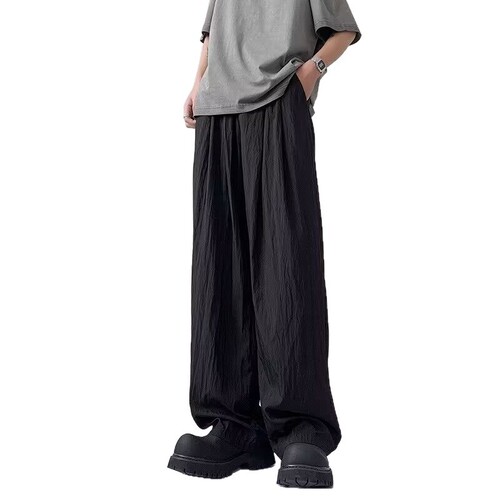 Yamamoto pants men's spring and summer 2025 new style lazy casual high waist slimming small man loose straight wide-leg pants