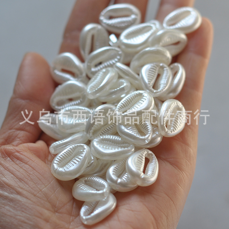 Perla perforada conchas de perla acrílico labios cosidos ropa de baño material de encaje perlas