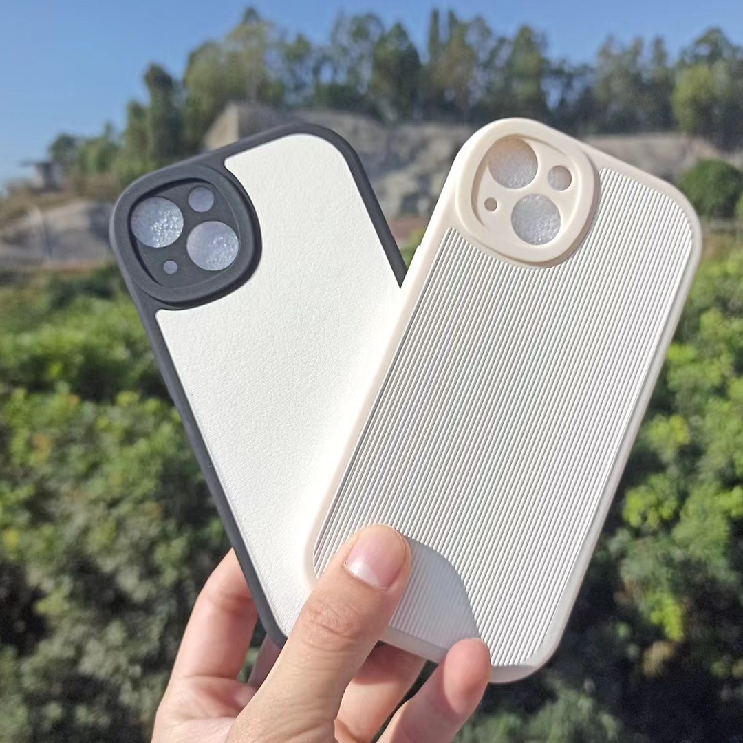 Adecuado para la funda del teléfono móvil de piel de cordero iphone15, procesamiento ligero de cuero personalizado, funda protectora Apple 13 Advanced Sense 14