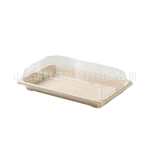 Biodegradable sushi packaging box disposable sushi box takeaway Japanese sashimi box packaging box high-end rectangular