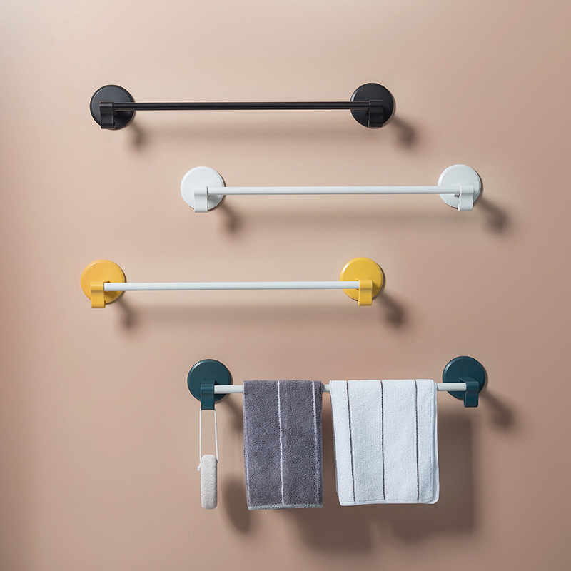 Bathroom Punch-Free Towel Rack Normcore Towel Bar Single Rod Hanger Bathroom Towel Rack Household Towel Storage Rack