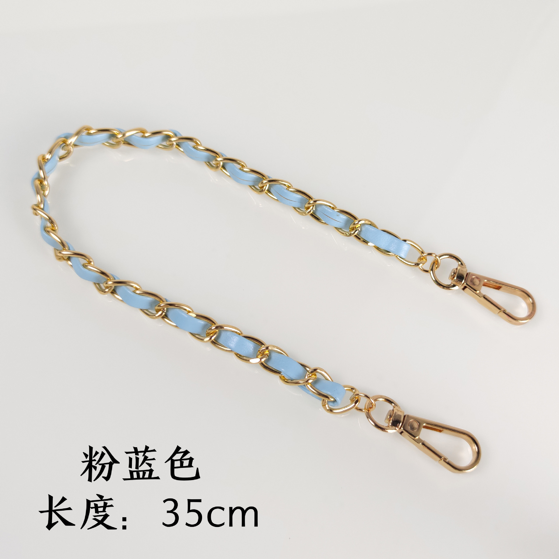 Short 35CM powder blue gold chain