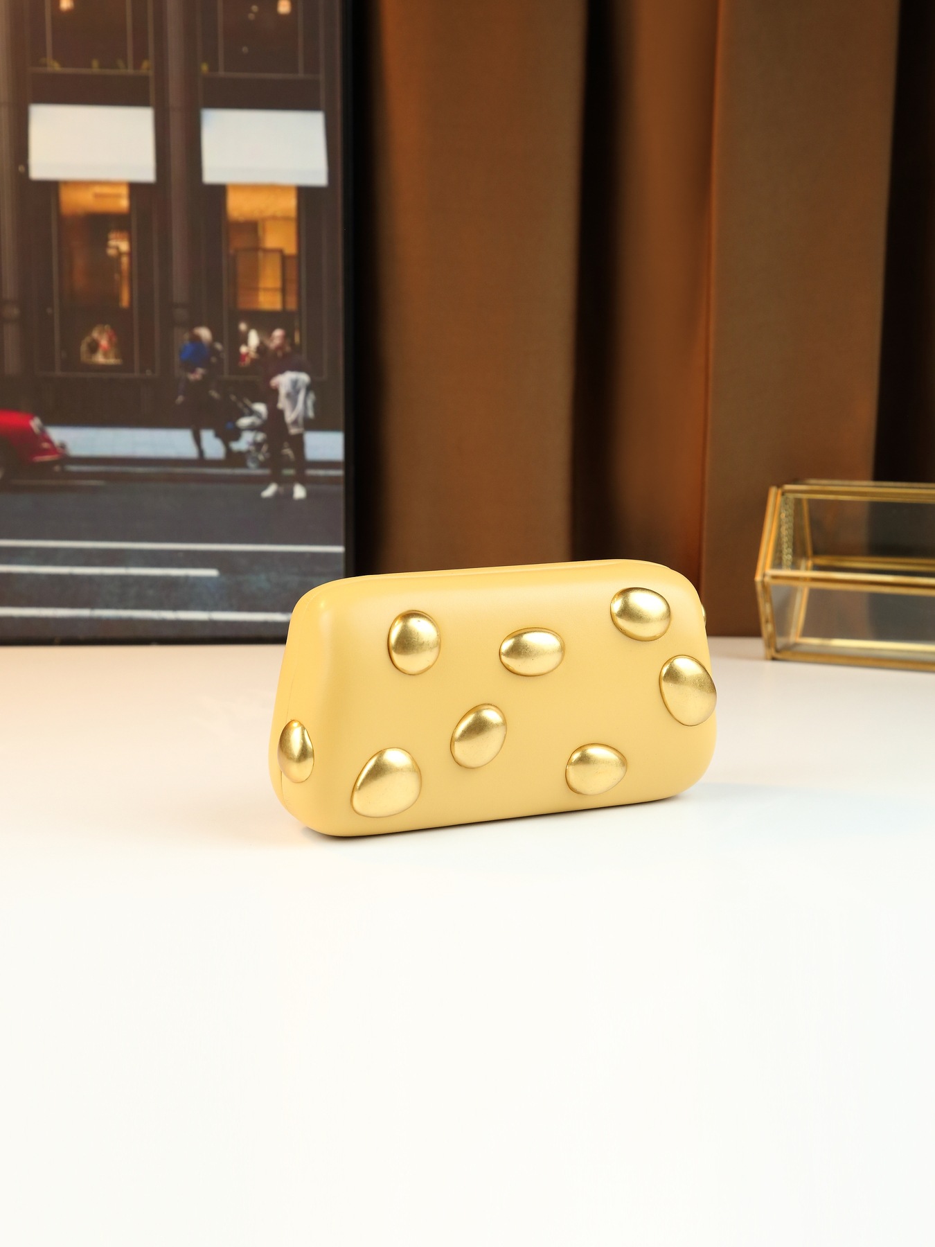 Borsa a tracolla box a pois elegante borsa minimalista per donna_voghion.com