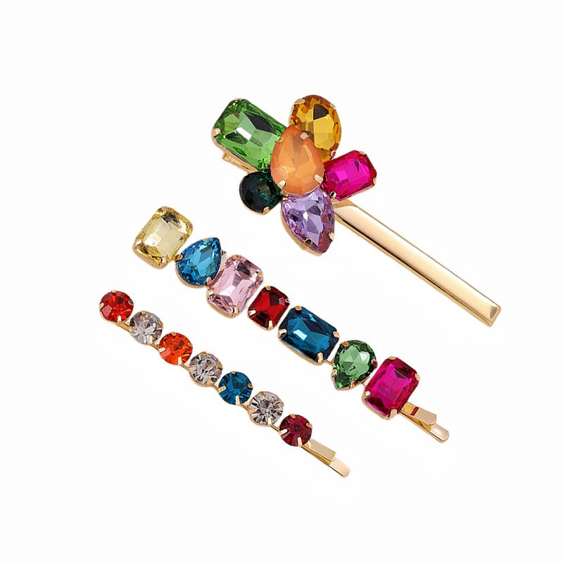 Simple Style Square Water Droplets Metal Plating Inlay Rhinestones Hair Clip 1 Piece display picture 5