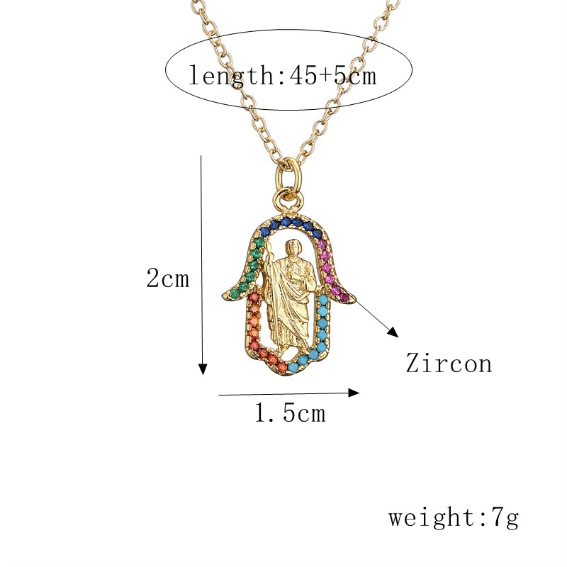 Fashion Geometric Copper Inlay Zircon Necklace