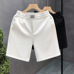 ライトラグジュアリーワッフルホワイトショートパンツメンズトレンディブランド2024夏アウター5点パンツメンズカジュアルスポーツパンツ