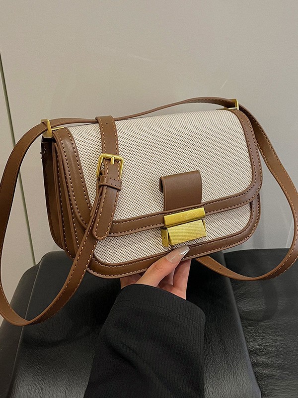 Diseño de nicho lino costuras pequeño bolso cuadrado femenino 2025 transfronterizo nuevo estilo moda retro textura bolso de mensajero