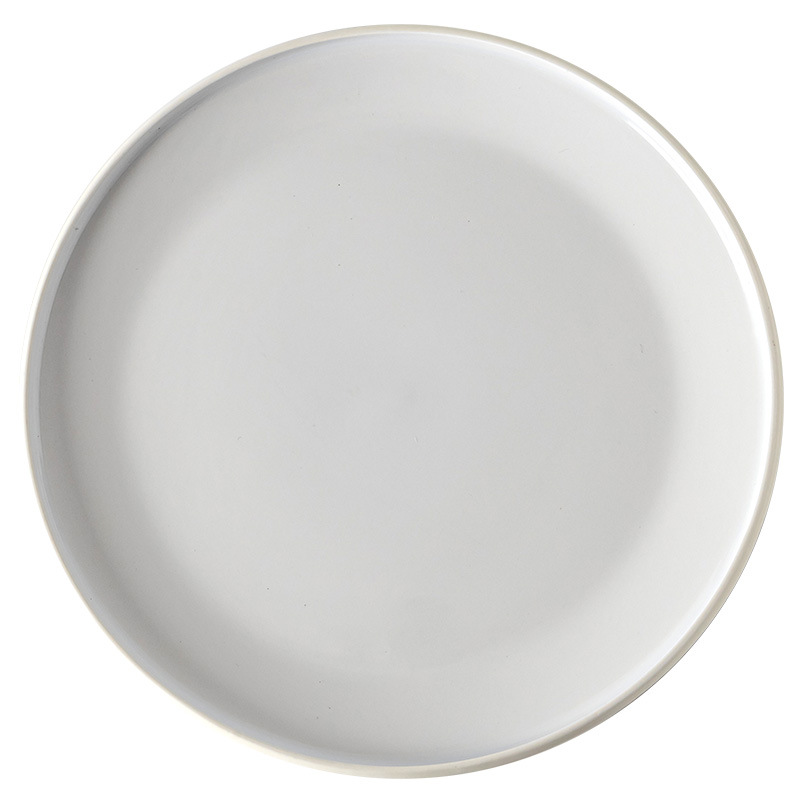 Plato de cerámica de disco minimalista nórdico Plato de verduras para el hogar Plato de postre redondo Plato de filete de restaurante Plato de vajilla al por mayor