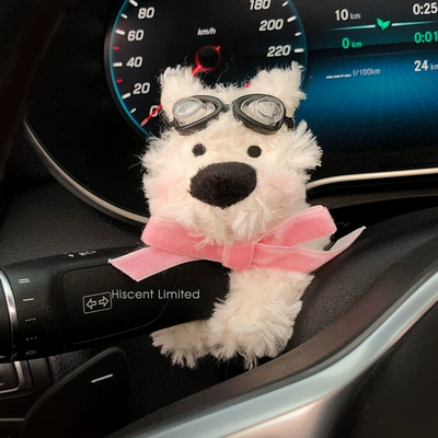 Car ornaments | Interior Accessories, Cute Plush - west-highland-pink-tie-flying-glasses-waist-style