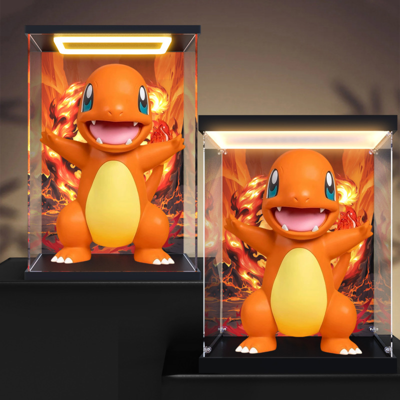 Suitable for the Playfulism large-sized Pokémon Charmander hand-made figure toy model, with a painted design and a storage box Suitable for the Playfulism large-sized Pokémon Charmander hand-made figure toy model, with a painted design and a storage box