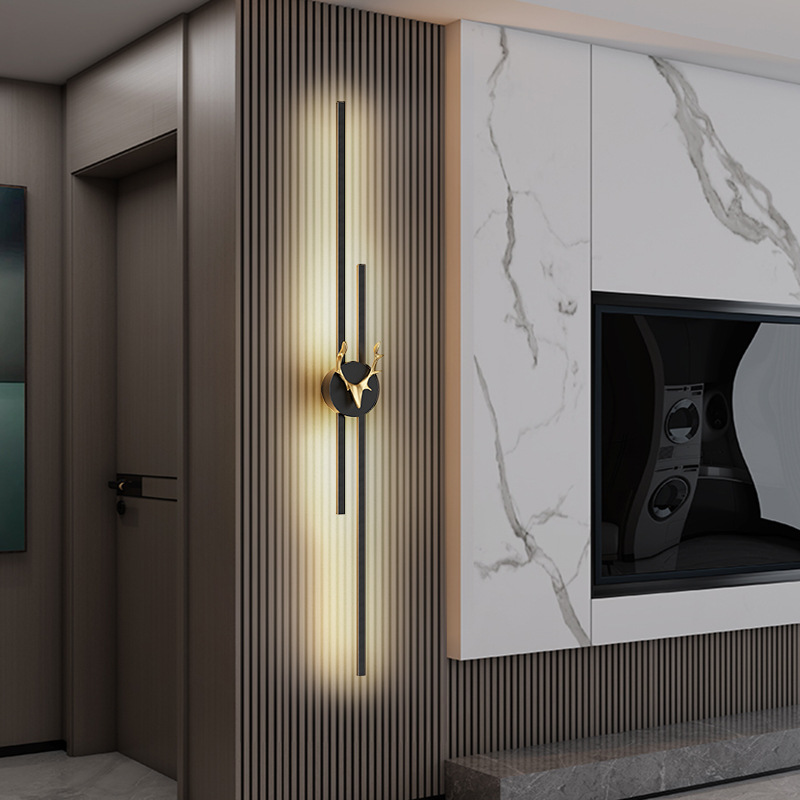 lámpara de pared de banda larga minimalista parrilla de sala de estar TV lineal lámpara de pared de fondo dormitorio simple cabezal de cama lámpara de pared de hotel