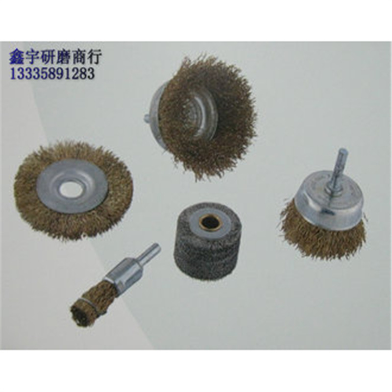 孔平钢丝轮//直径75mm内经6mm厚度10mm//带锯锯床上抛光刷