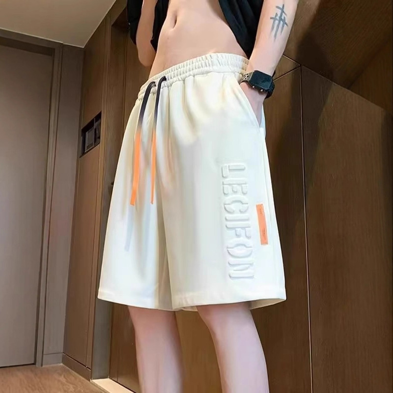 Breathable Summer Shorts Men's Trendy Brand Letter Embossed Loose Five-Point Casual Pants Men's Youth Sports Pants