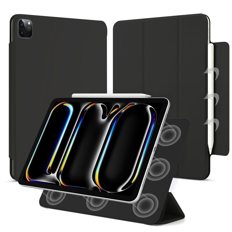 iPad Pro13 Magnetic Double-Sided Clip Leather Case 13inch Tablet Case Double-Sided Magnetic Buckle Borderless 70% off Flip Cover
