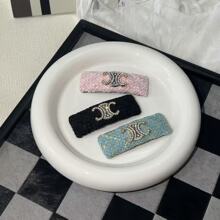 新品小香风高级感发夹侧边夹高档水钻刘海夹英文字母简约无痕发卡