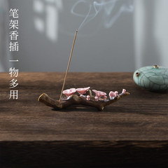 Flower branch pen holder ceramic pen holder creative paperweight holder brush holder ancient style Zen incense holder tea stand desktop ornaments