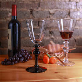 人工吹制水晶玻璃红酒杯高脚香槟杯轻奢风冷纹葡萄威士忌酒杯多种