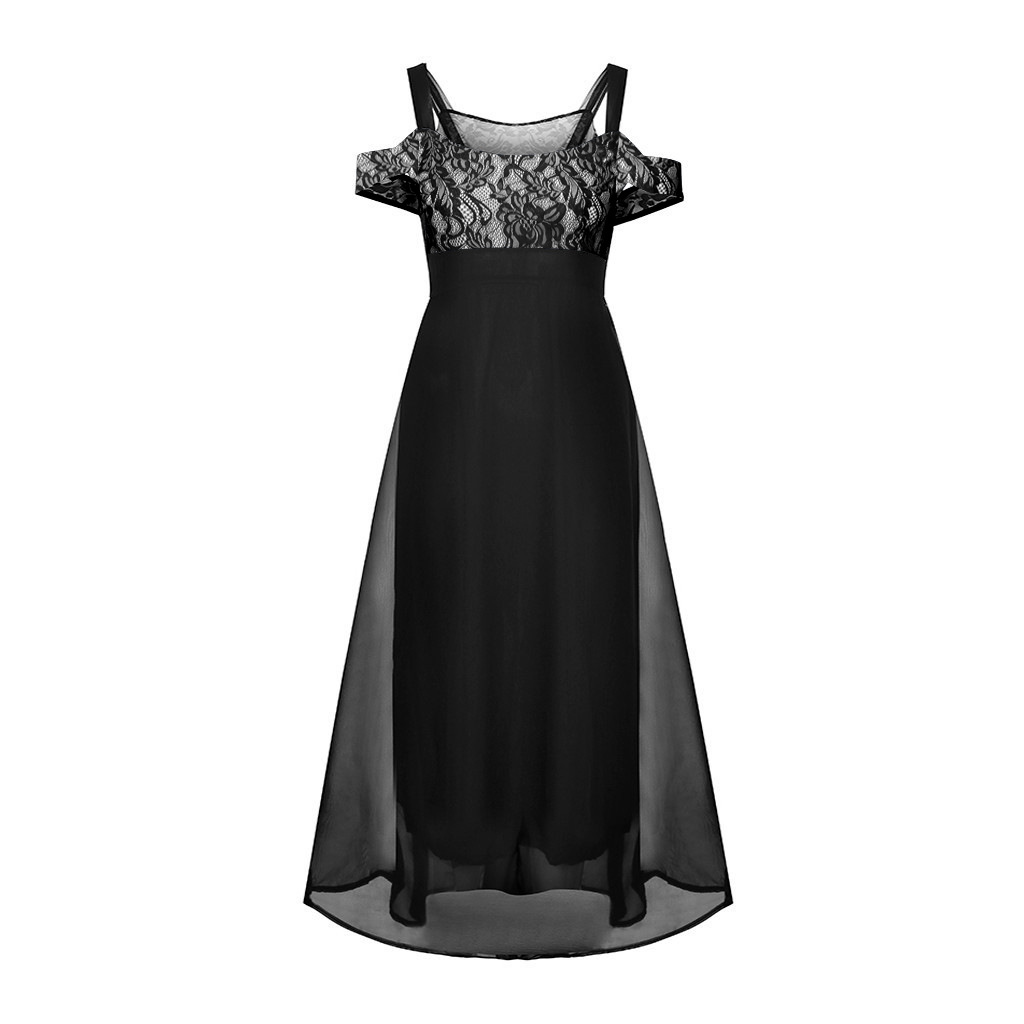 Nuevo modelo transfronterizo 2026 Amazon: Vestido largo de noche sin tirantes con encaje y un solo hombro, talla grande, ropa de mujer image 6