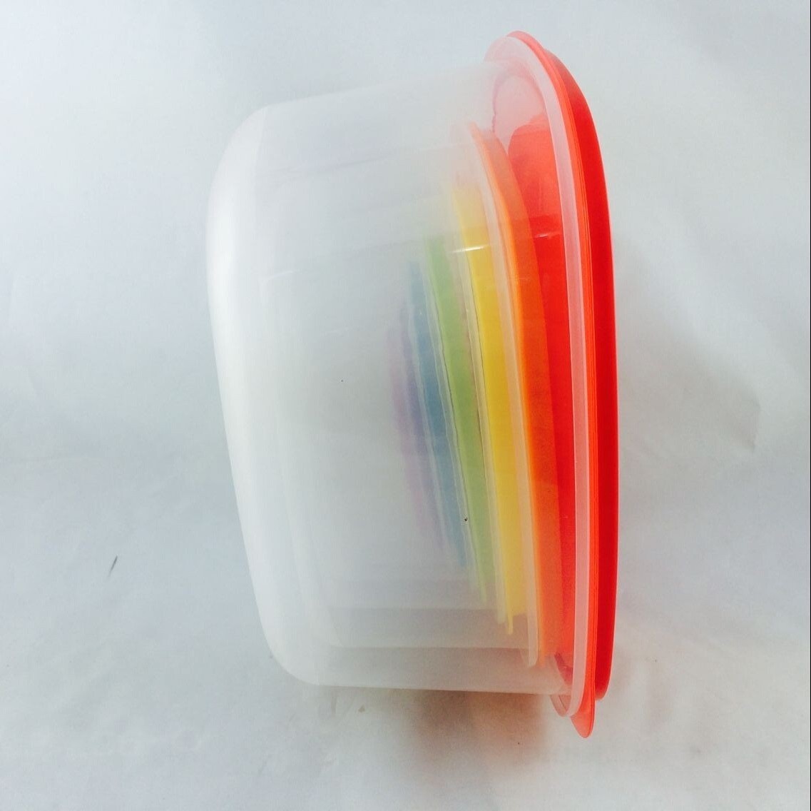 Cuadrado rectangular arco iris 7 piezas caja de preservación de cocina multipropósito caja de almacenamiento de productos secos caja de almacenamiento