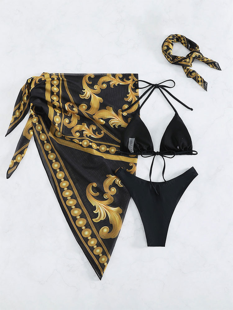 Skirt Sets Sets Type 3 Piece Set Quantity Women's Sexy Printing Printing 3 Piece Set Bikinis