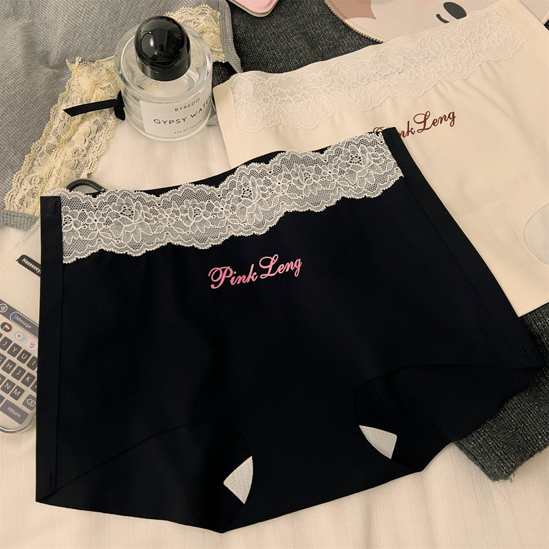Long crotch seamless boxer pants ice silk women's underwear women's 2025 new high waist four corner women's shorts sexy