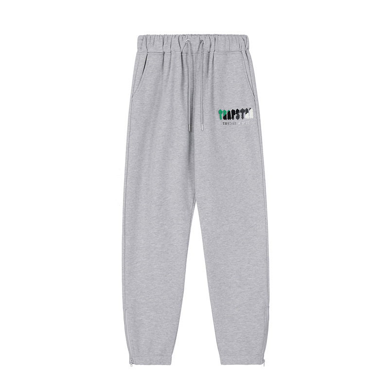 Marca de moda europea y americana Trapstar Verde Negro Gris Toalla blanca bordado fleece forrado hombres y mujeres pareja de alta calle traje de ocio