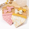 Children's hairgrip with bow, elastic headband, hair accessory, eating bib, set, cloth