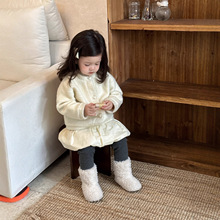 儿童加厚保暖外套韩版童装2025新款宝宝秋冬衣服女童加绒打底裙裤