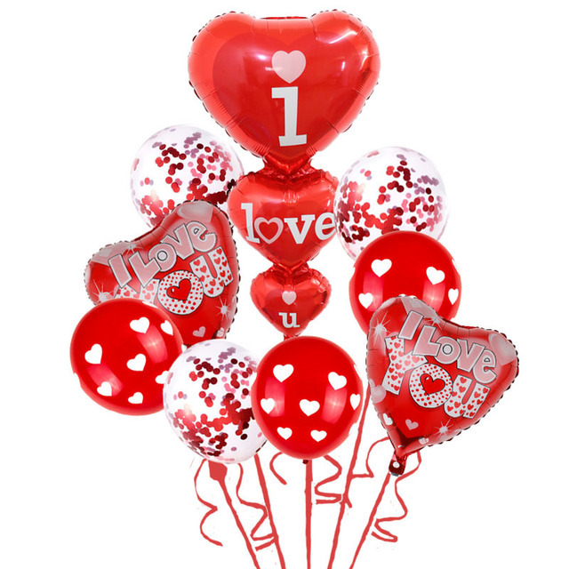 Valentine'S Day Festival Valentine'S Day IG Style Letter Heart Shape Aluminum Film Party Festival Balloons
