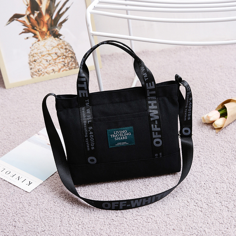 Versión coreana del bolso japonés fresco para mujer, bolso de lona, bolso de mensajero portátil de un solo hombro grueso, bolso popular de estilo literario