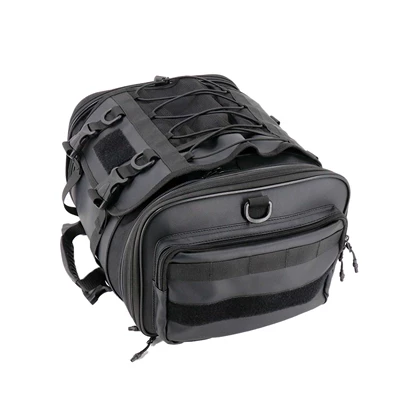 Large-Capacity Motorcycle Tail Bag, Multi-Functional Tail Bag, Motorcycle Bag, Expandable Motorcycle Rear Seat Bag (Motorcycle trunk) - black